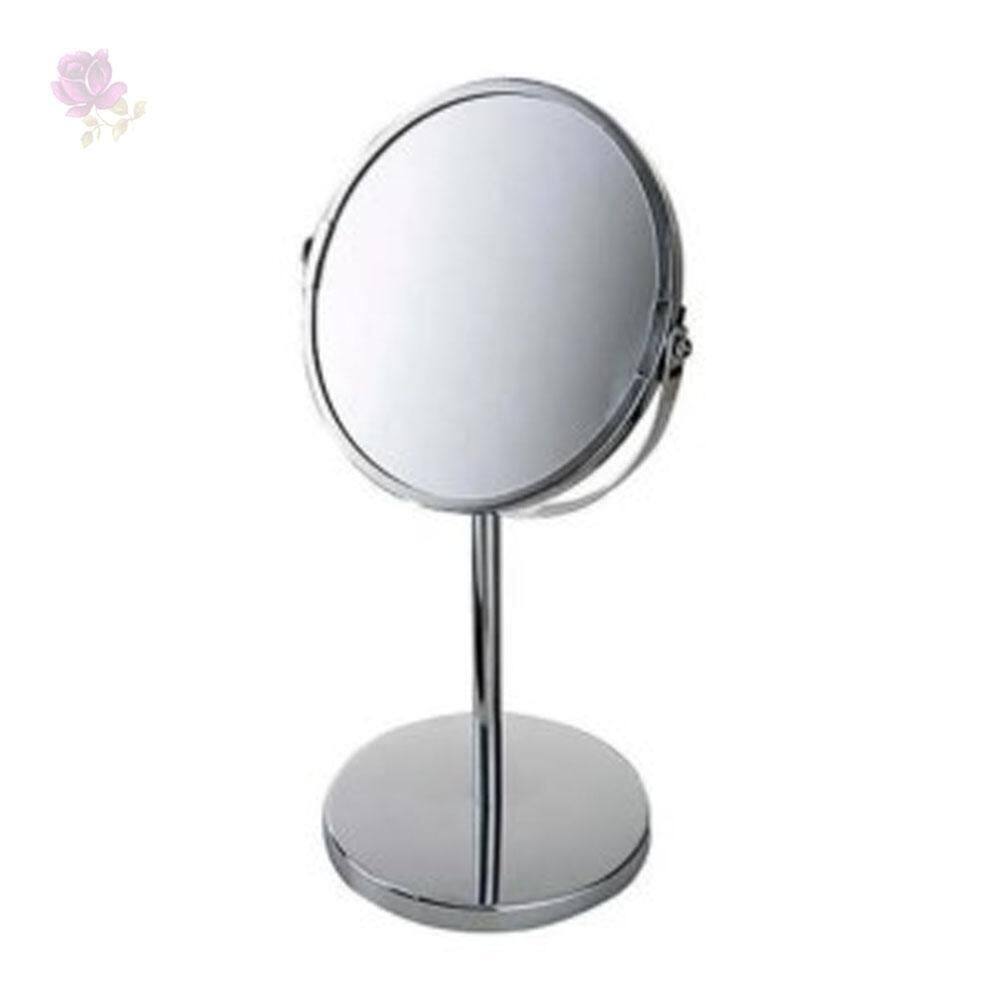 Espelho 2 faces com base em metal 17 cm prata