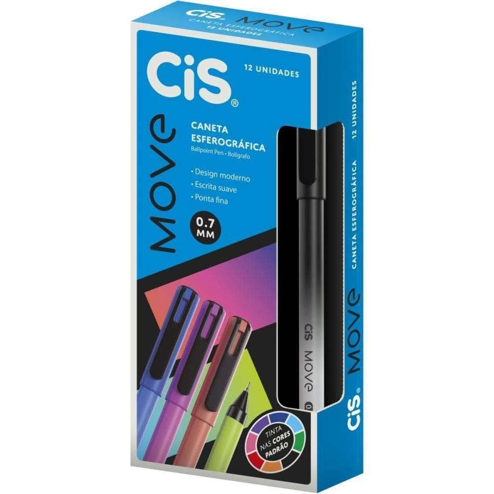 Caneta esferografica cis move 0.7mm pt