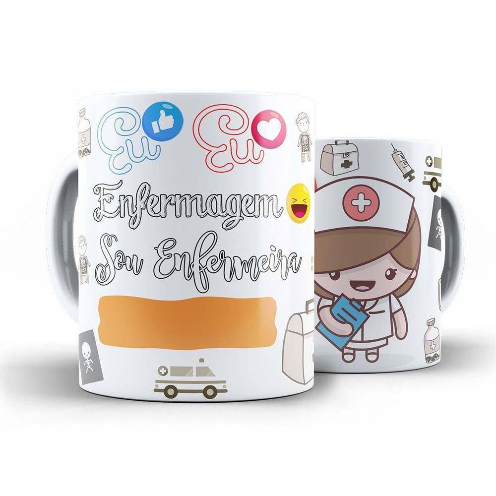Caneca eu curto eu amo enfermagem sou enfermeira