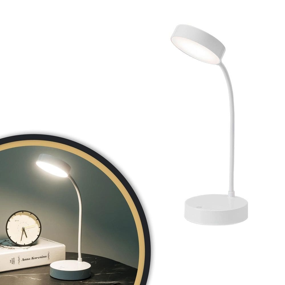Luminária De Mesa Led Puck Recarregável Branco - Taschibra