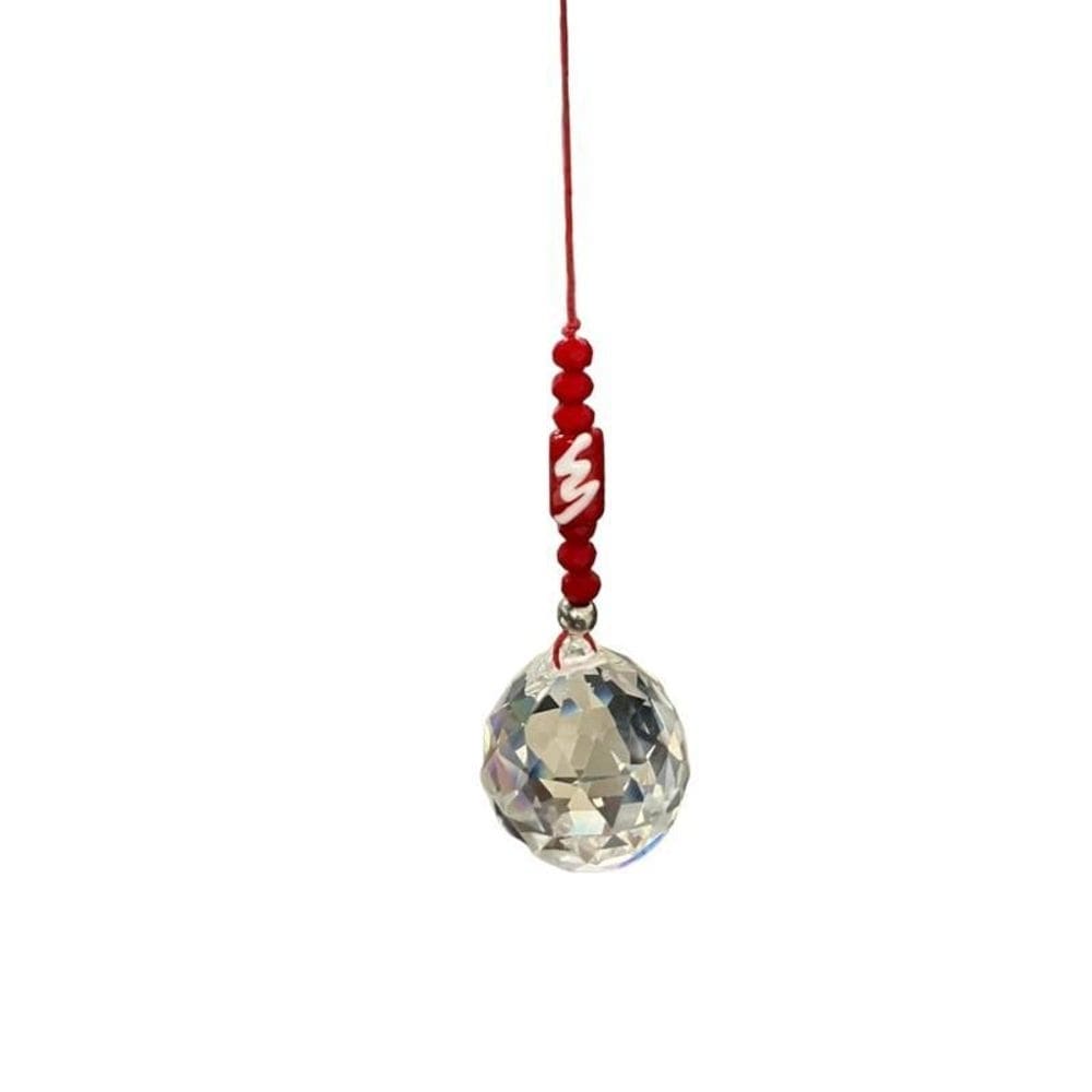 Protetor ambiente cristal facetado iansã vermelha 40 mm