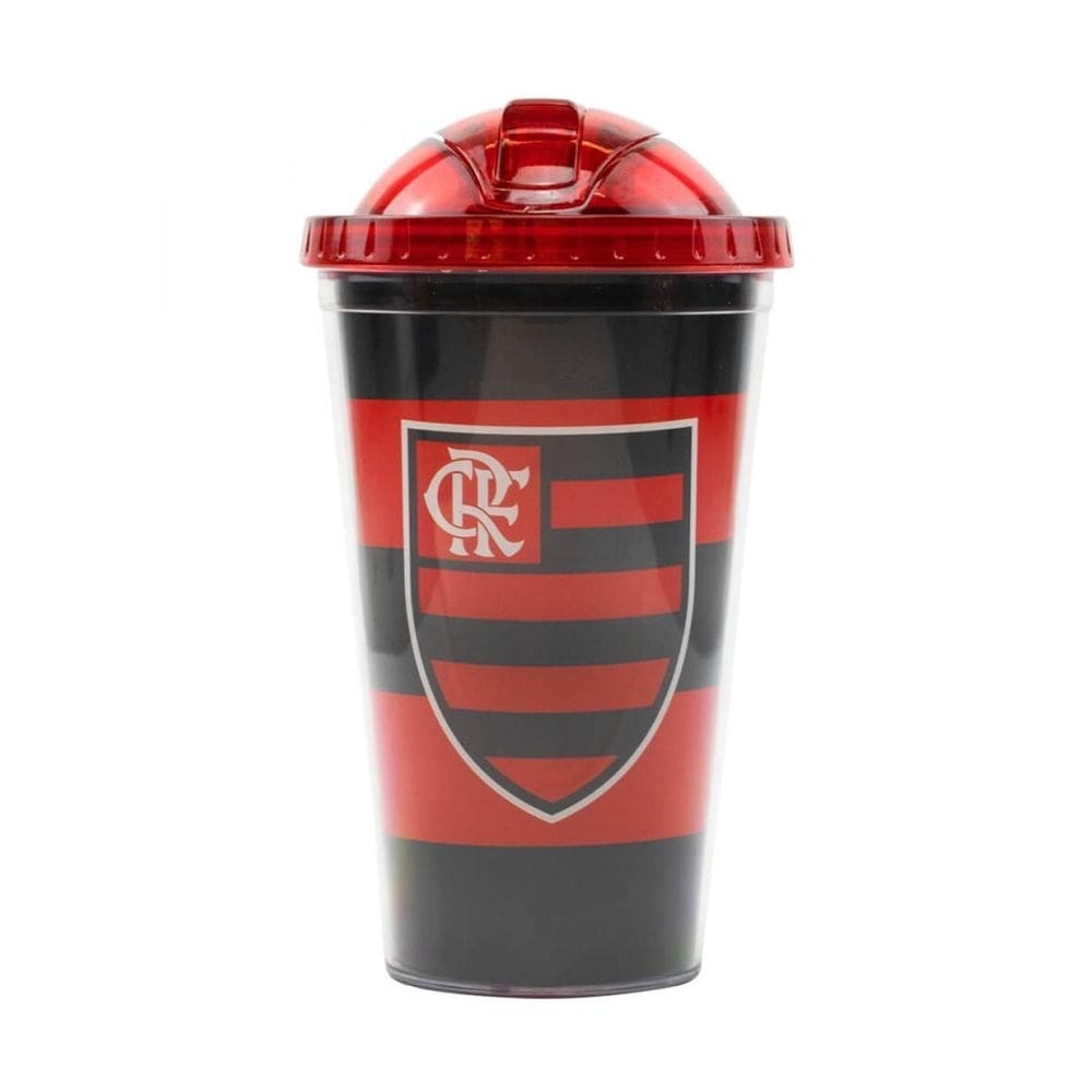 Copo de plástico com canudo 450ml -