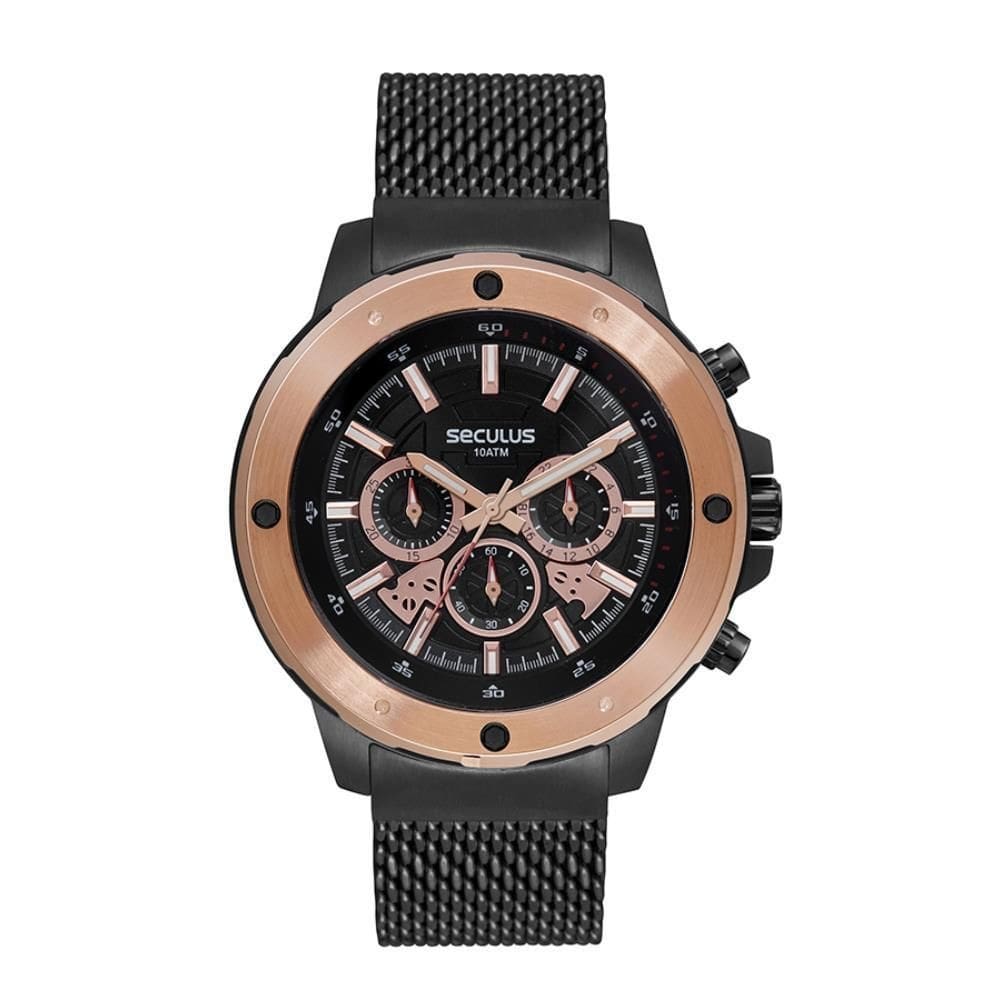 Relógio seculus masculino ref: 44184gpsvia2 cronógrafo 100m