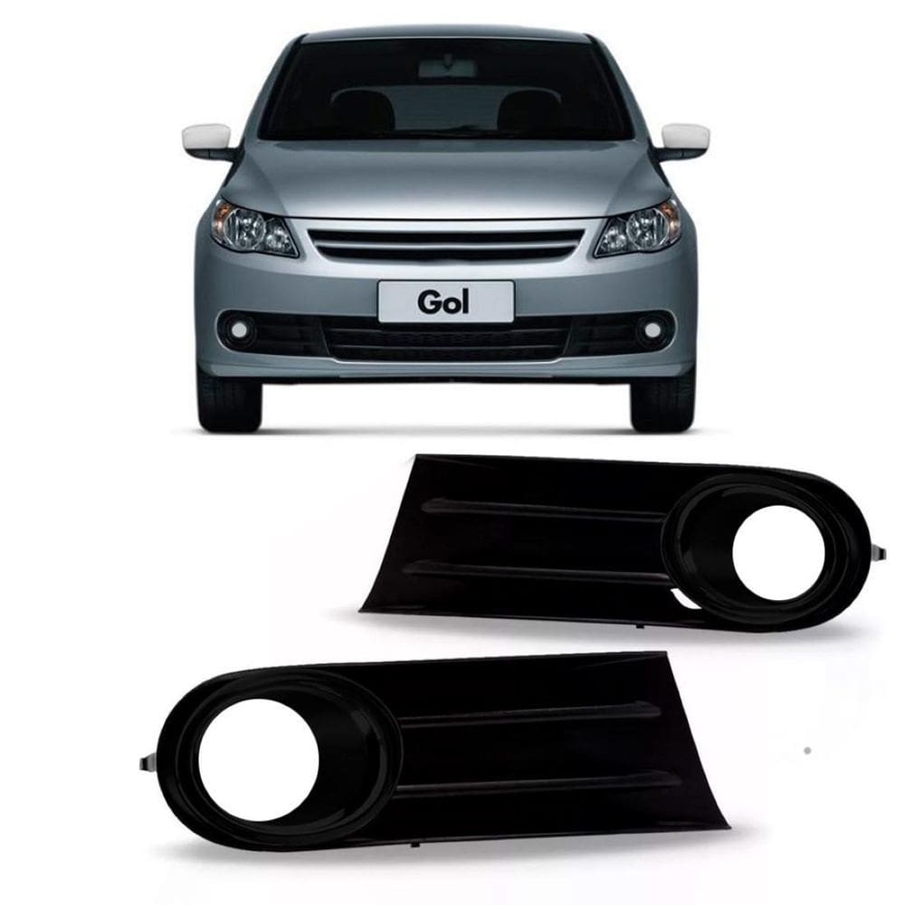 Grade moldura farol milha gol g5 08 a 12 preto com furo