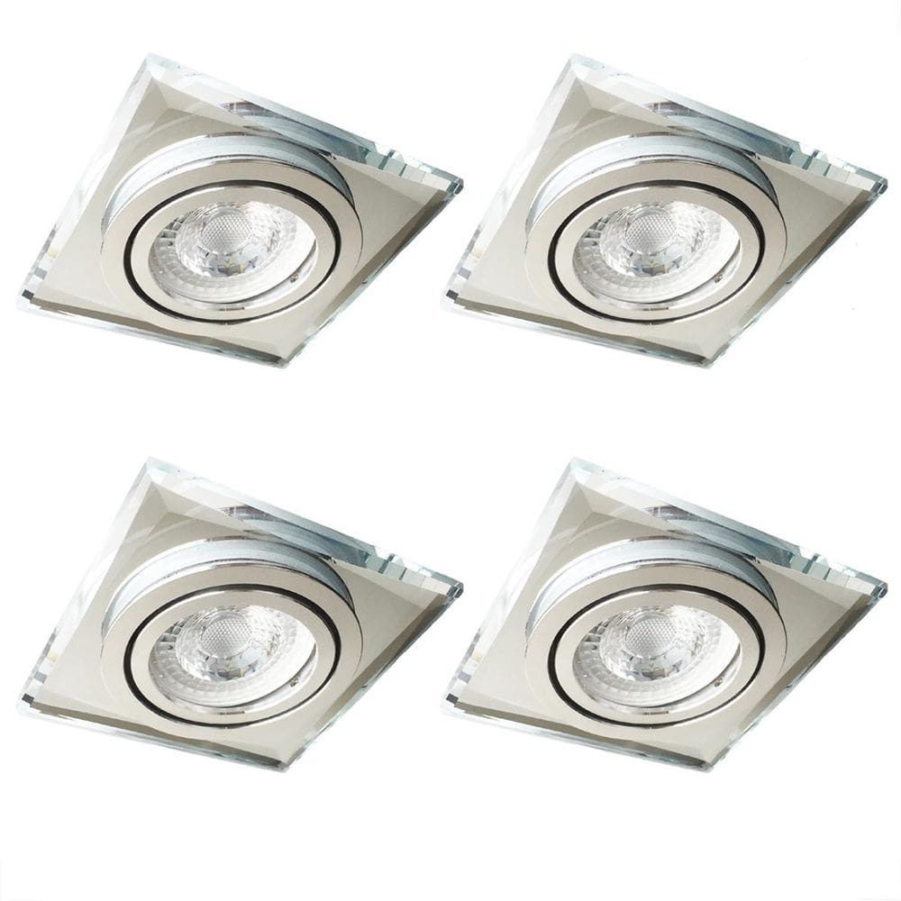4 Spot De Cristal Para Gesso Direcionavel Quadrado Bet09