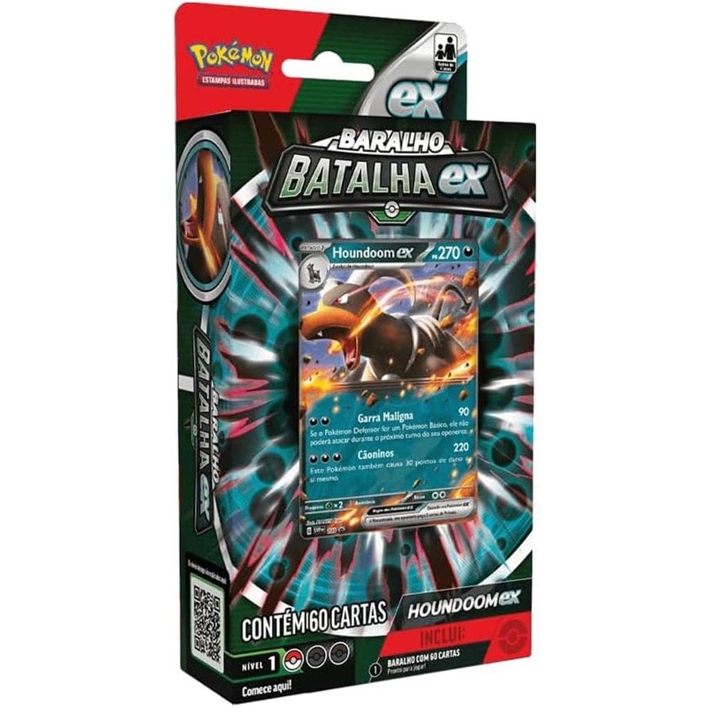 Pokemon Deck de Batalha TCG Houndoom Ex - 003 Copag 60 Cartas