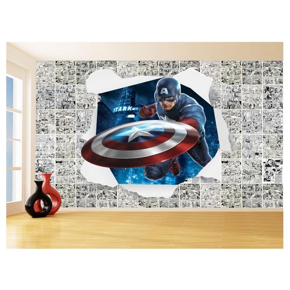 Papel De Parede 3D Heróis Página Quadrinhos Hq 3,5M Nhma162