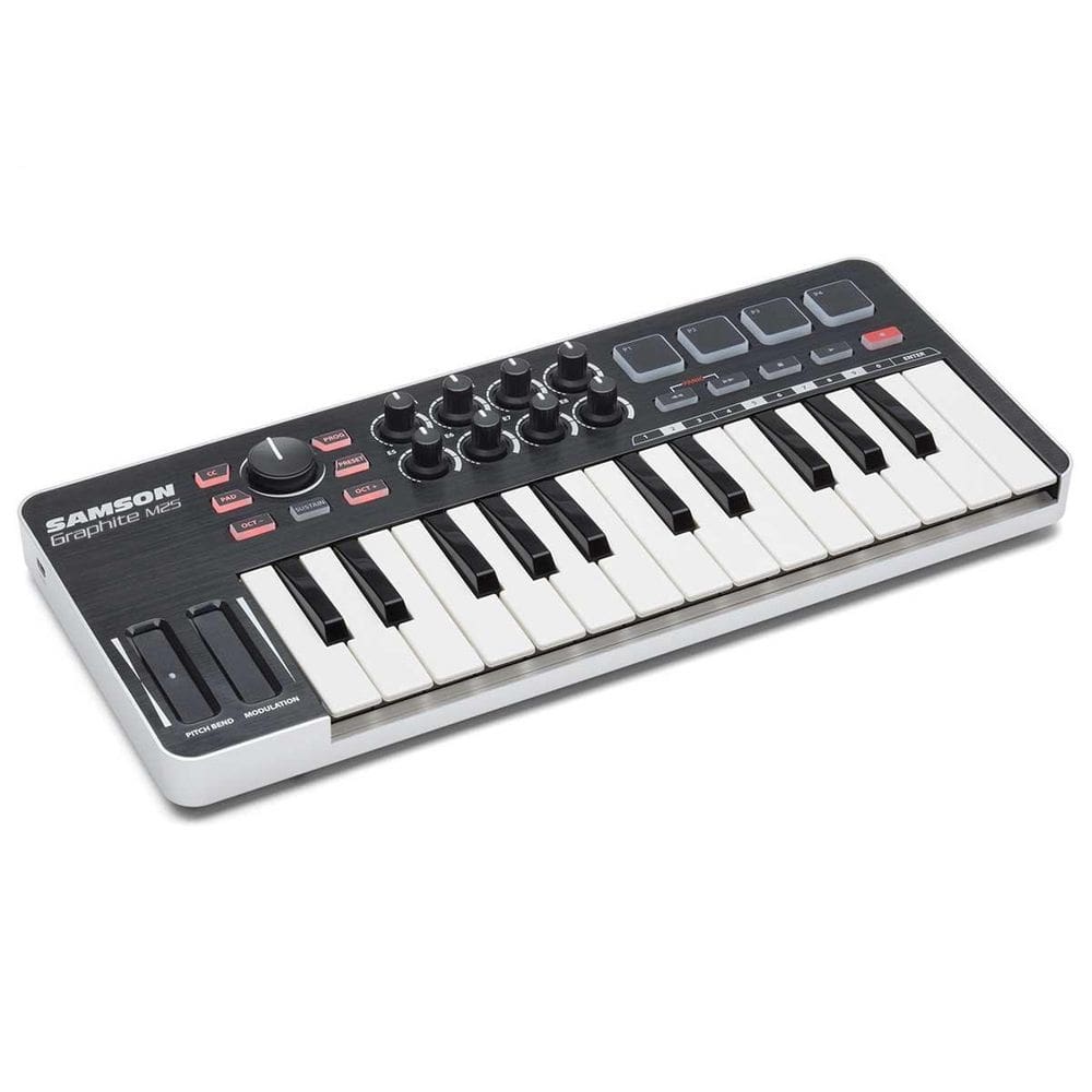 Teclado controlador midi usb samson graphite m25