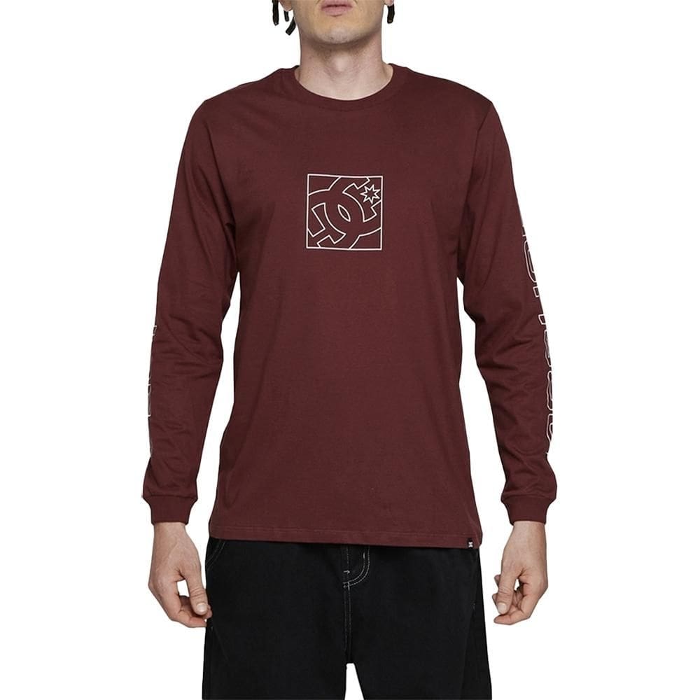 Camiseta DC Shoes Manga Longa Static Outine Star WT24 Bordô