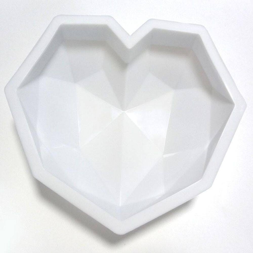 Forma culinária de coração de silicone - branca