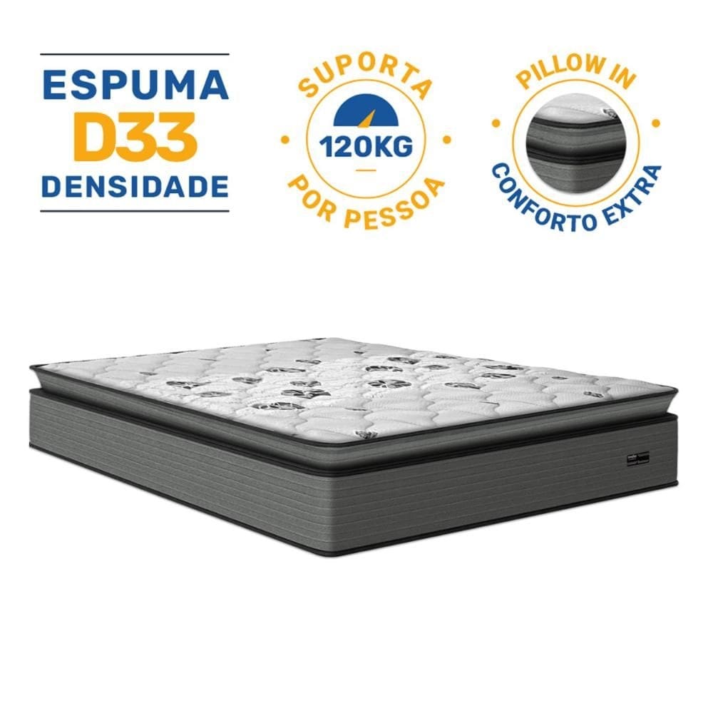 Colchão Resistence Espuma D33 Pillow Top Queen 158cm