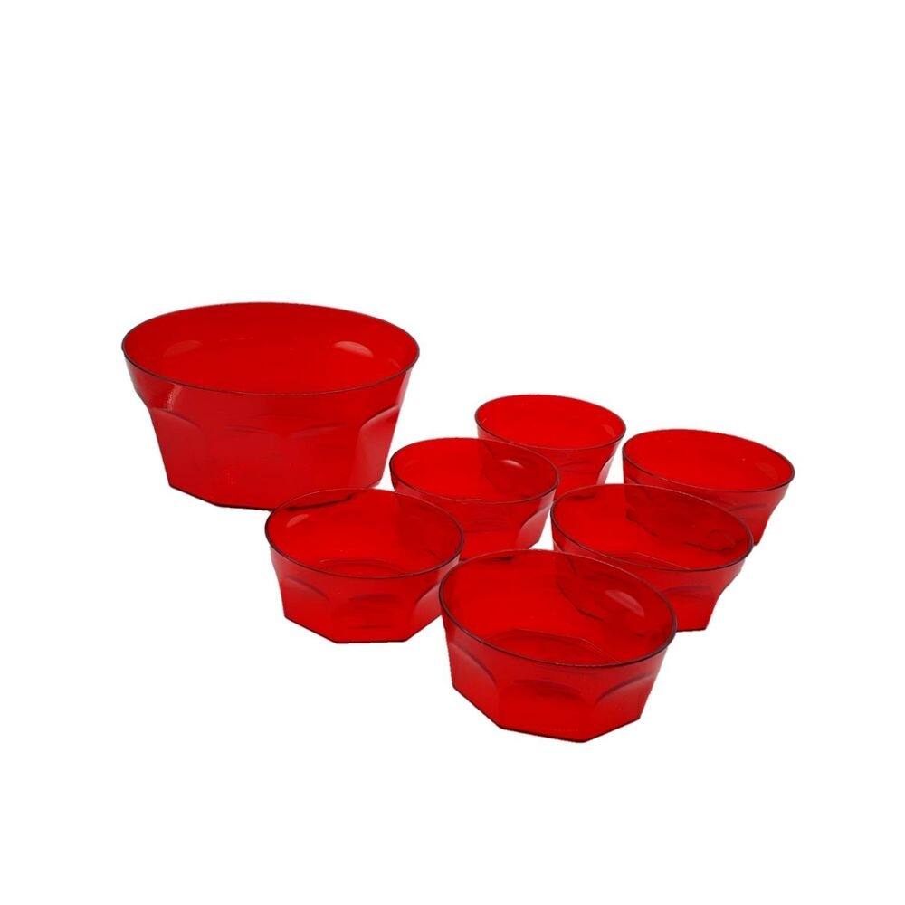 Conjunto de sobremesa oitavado tigela saladeira potes7 peças