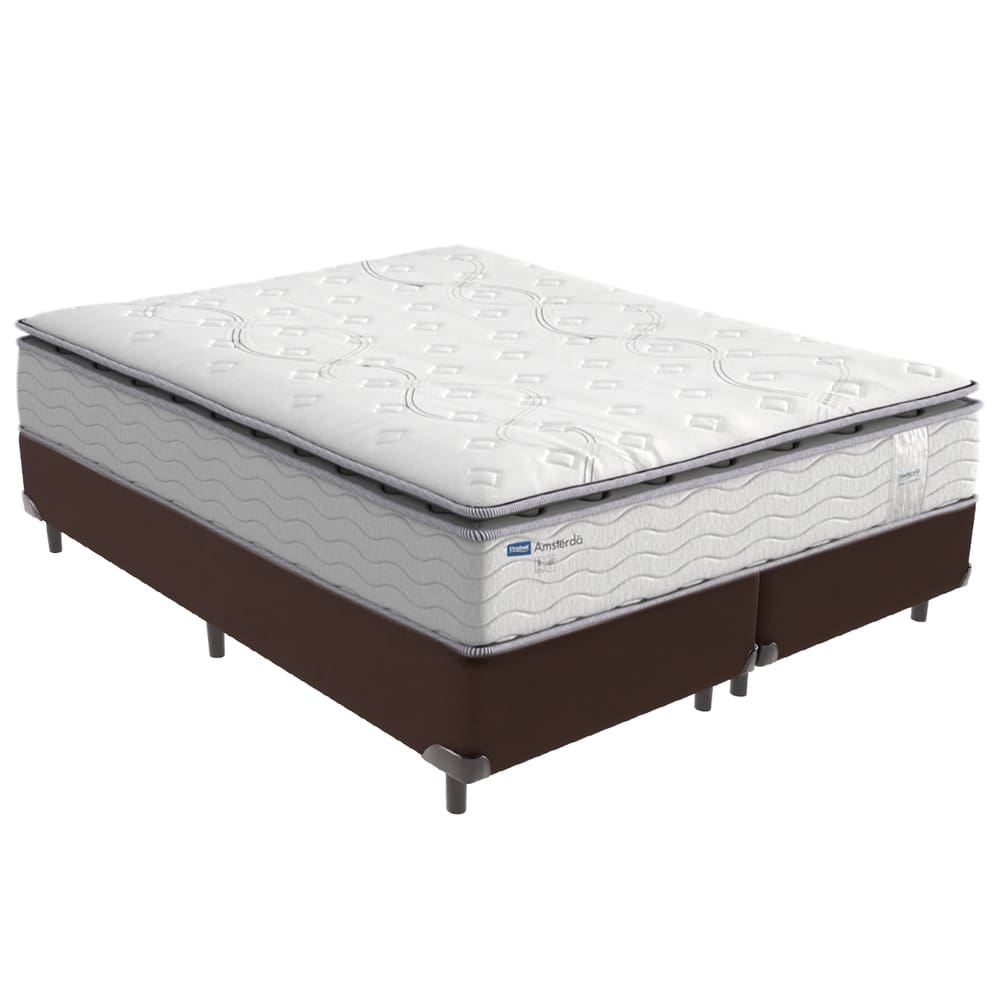 Cama Box Queen e Colchão Molas Ensacadas Amsterdã Probel