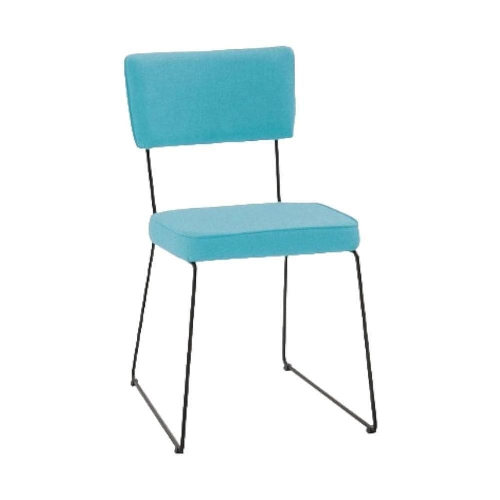 Cadeira Roma Linho Azul Turquesa