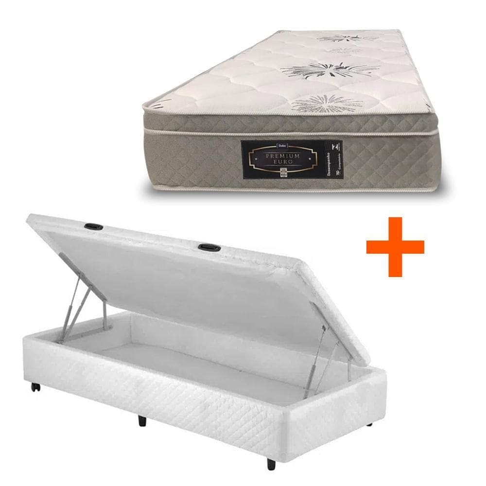 Cama Box Bau + Colchão Dabe Premium Solteiro - 096x203