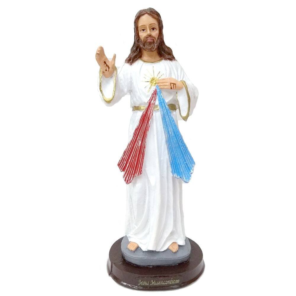 Imagem jesus misericordioso resina 30 cm estatua