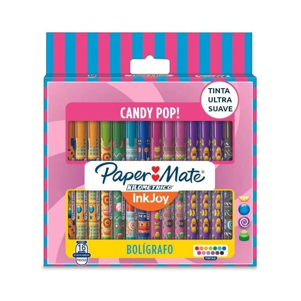 Caneta esferográfica paper mate inkjoy candy pop 13 cores