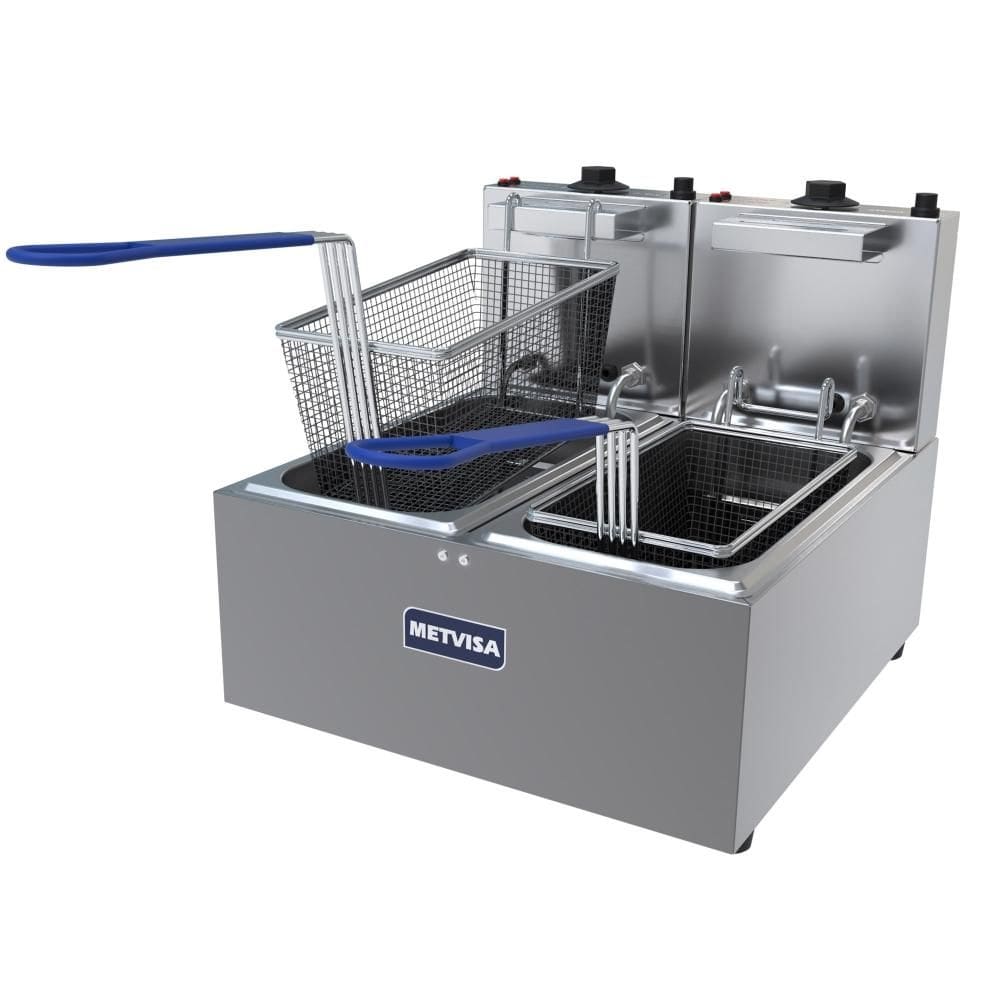Fritadeira Elétrica Metvisa 2 Cubas 6 Litros 5000W Monofásico 220V FE3D2205