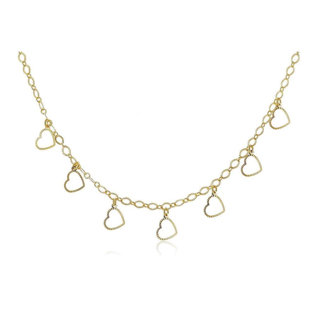 Choker Com Coracoes Folheado Em Ouro 18k