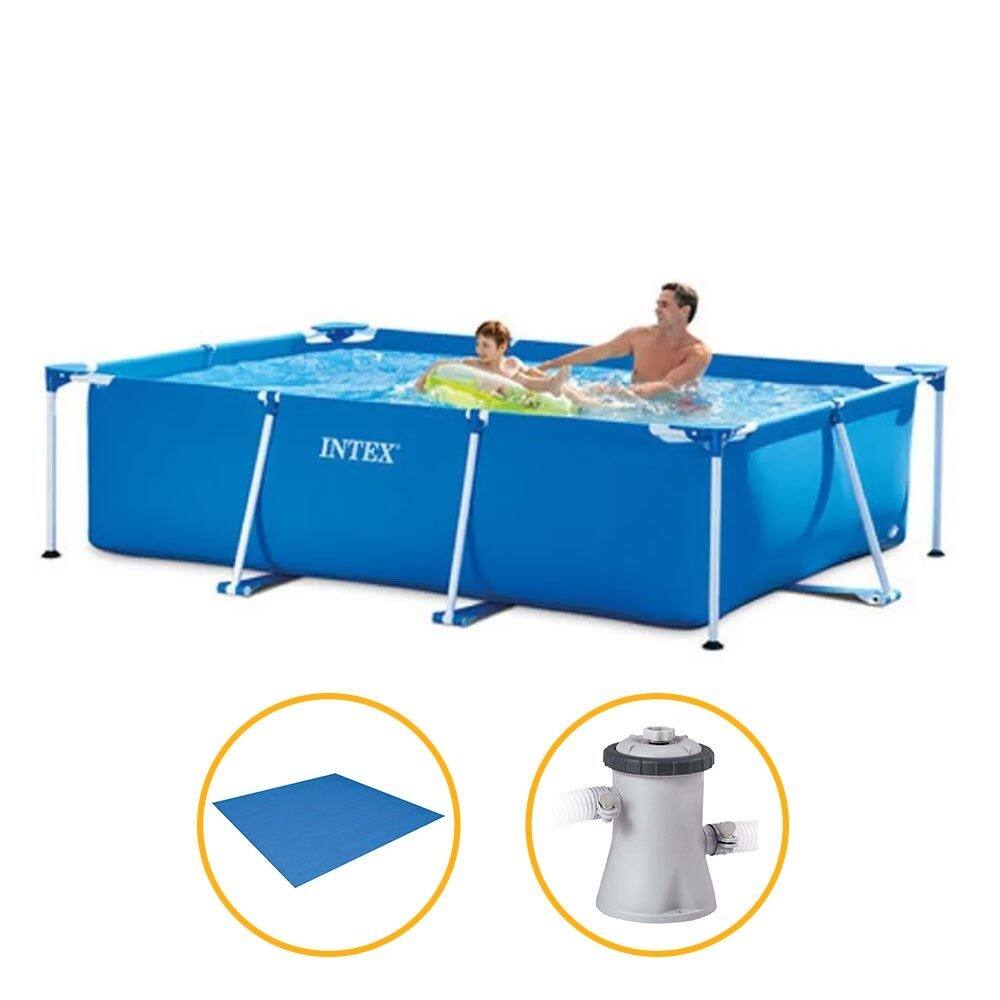 Piscina Estrutural Retangular 2.282 Litros com Filtro e Forro Intex 110v