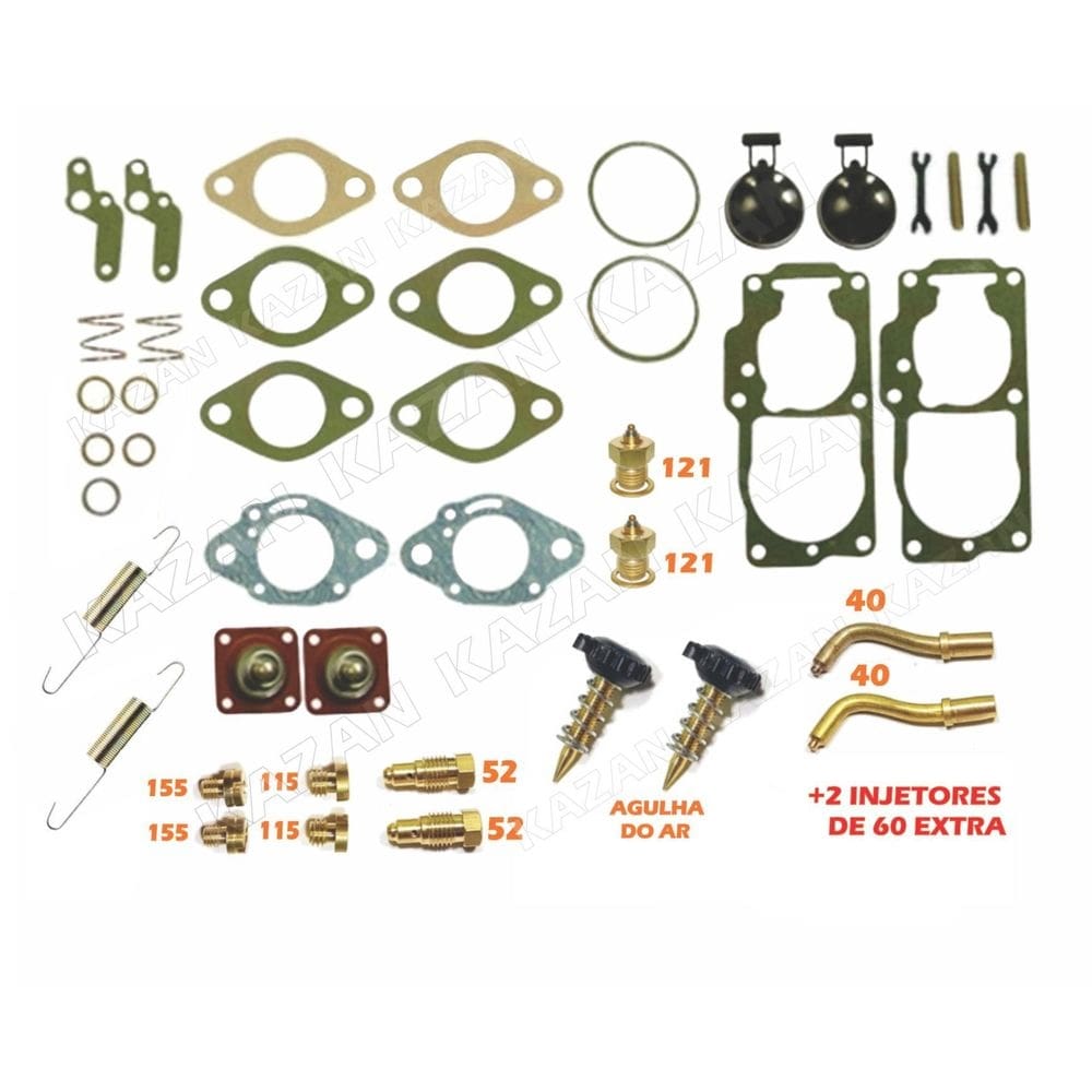 Kit carburador + gicle kombi brasília fusca 1600 dupla gás