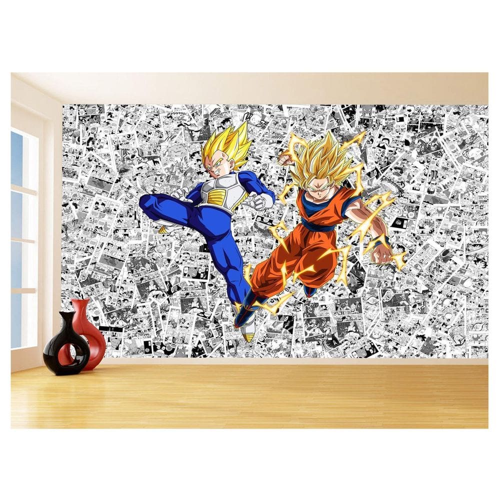 Papel De Parede Dragon Ball Goku Vegeta Anime 3,5M Dbz154
