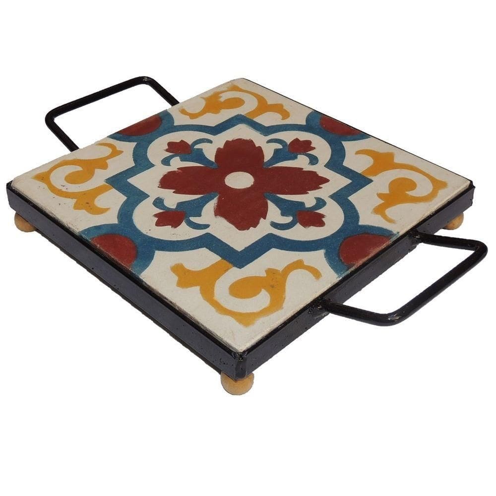 Descanso De Panela Apoio De Mesa Ladrilho Hidráulico P- Travessa Ladrilho A1