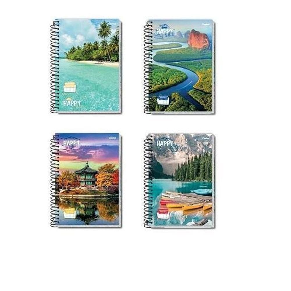 Kit 2 cadernos caderno espiral capa dura com 96 fls estudos