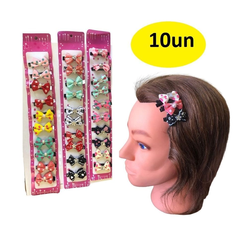 10 presilhas de cabelo tic tac laço infantil