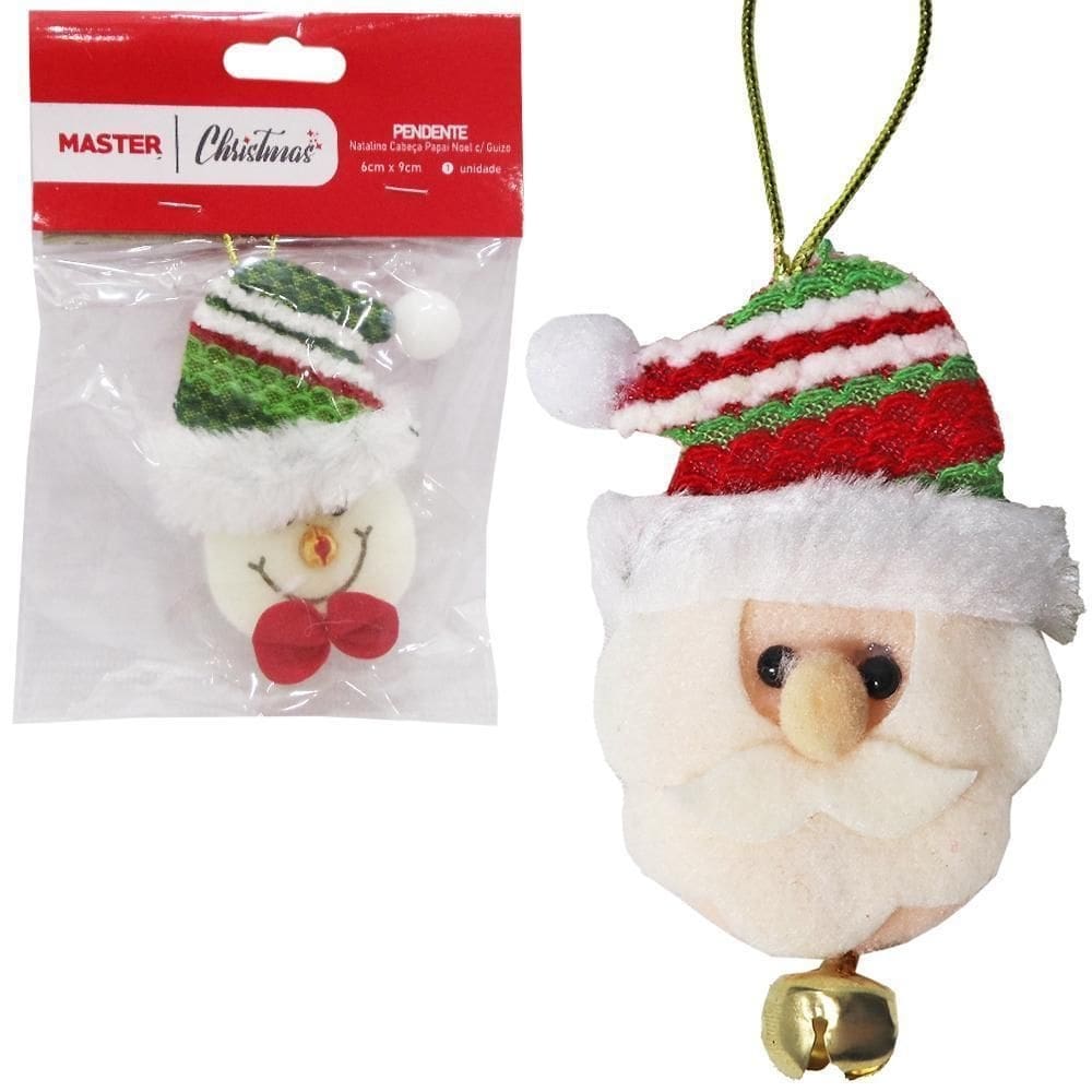 Pendente papai noel/boneco de neve - 9x6cm - 7g