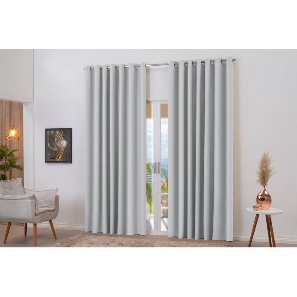 Cortina blackout gelo franzida 5m x 2,80m decoração luxo