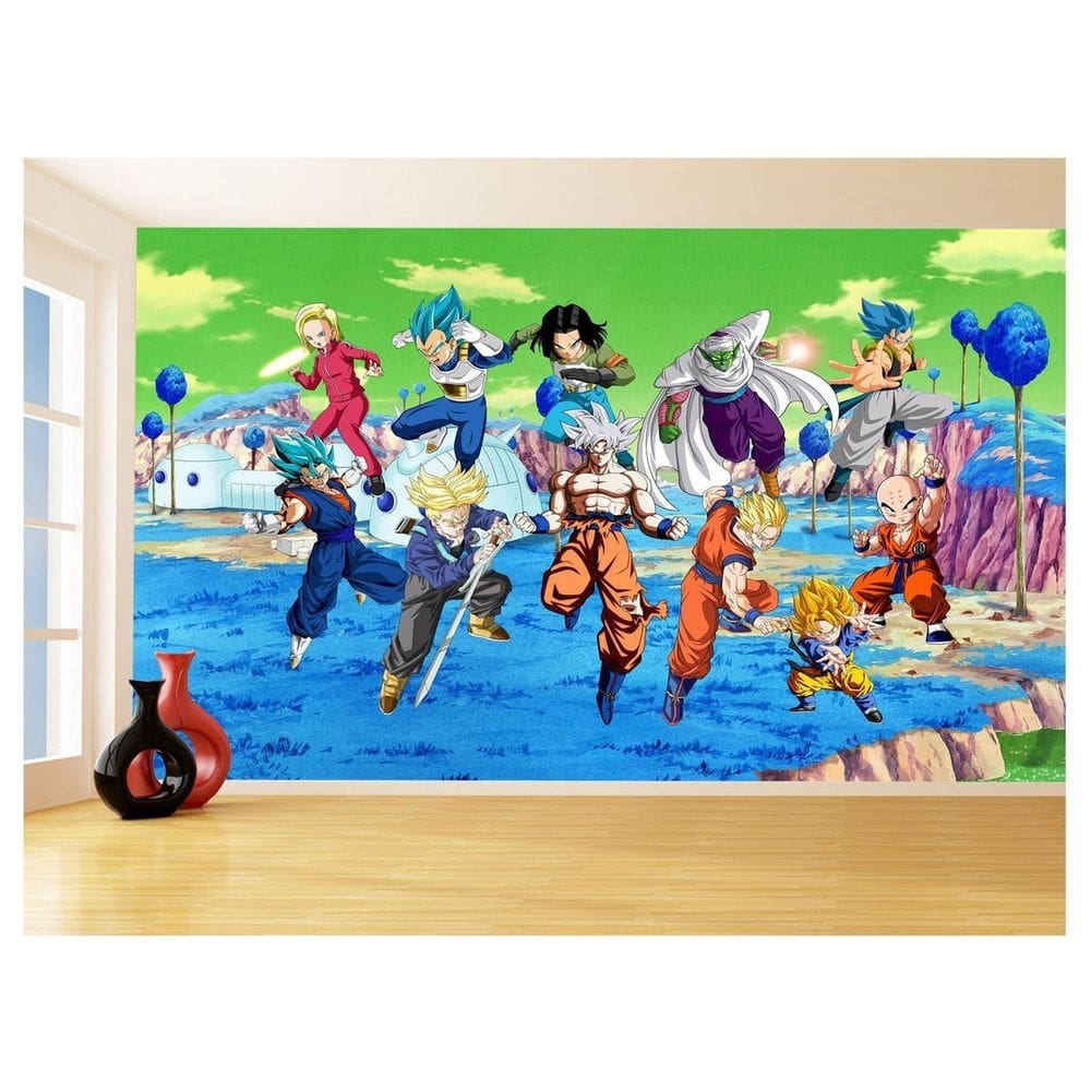 Papel De Parede Dragon Ball Goku Vegeta Anime 3,5M Dbz356