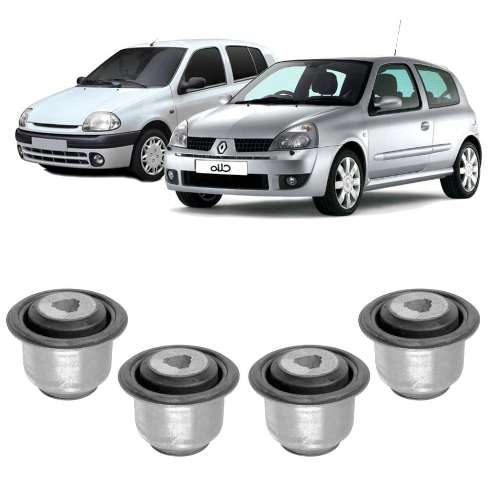Jogo 4 bucha bandeja dianteira renault clio 1998 1999 2000
