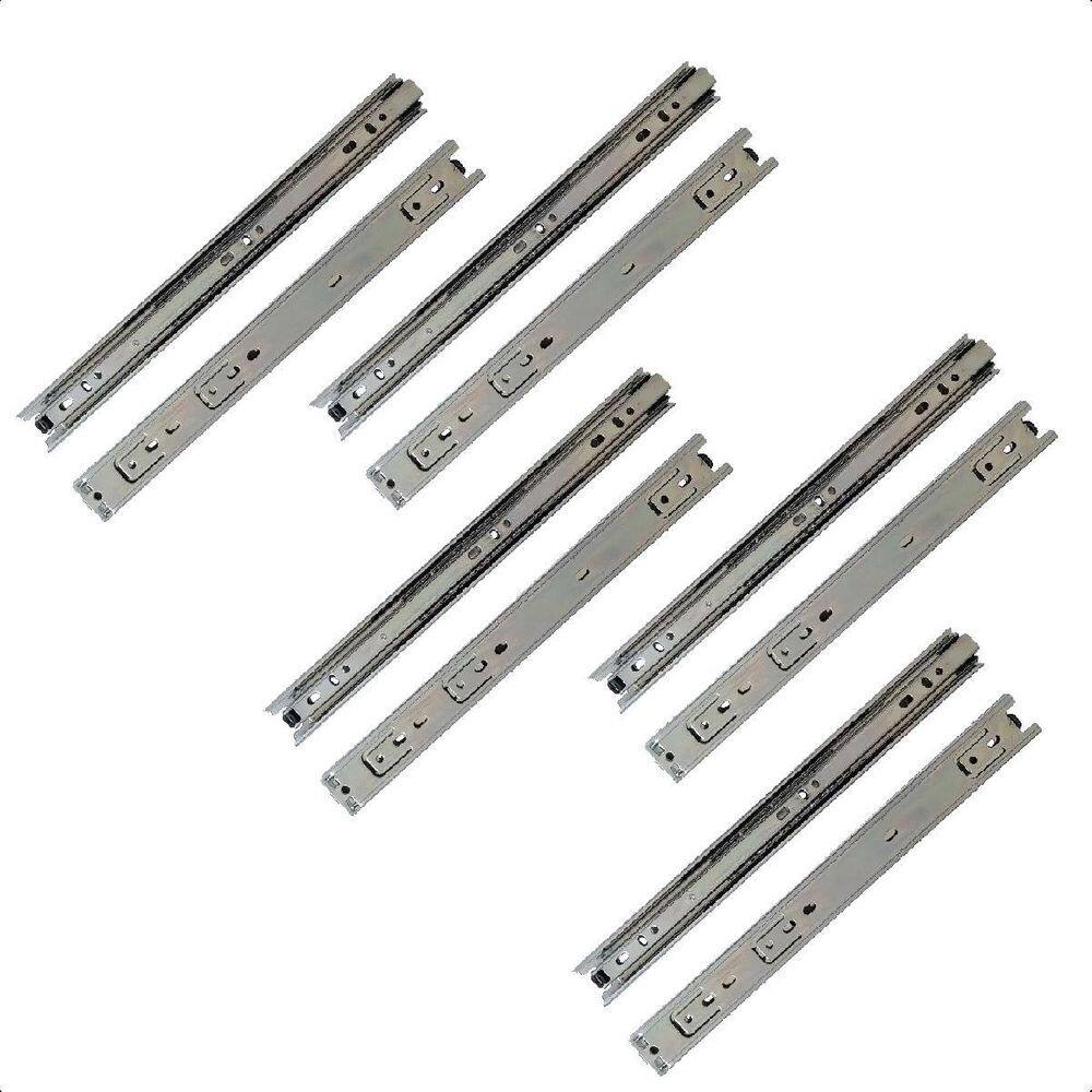 10 corrediças telescópicas 35cm gaveta trilho zinca. 5 pares