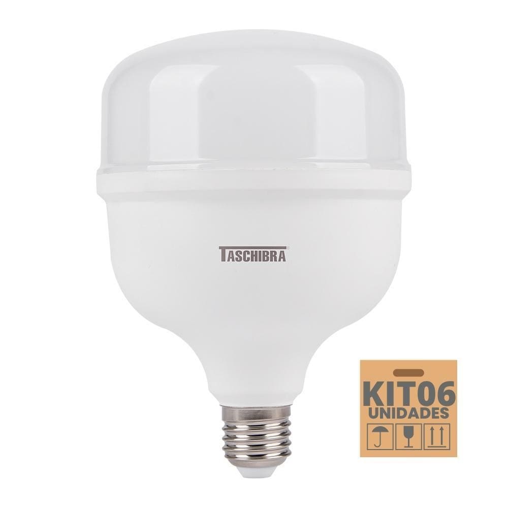 Kit 6 lâmpadas high led tkl 30w taschibra e27 bivolt