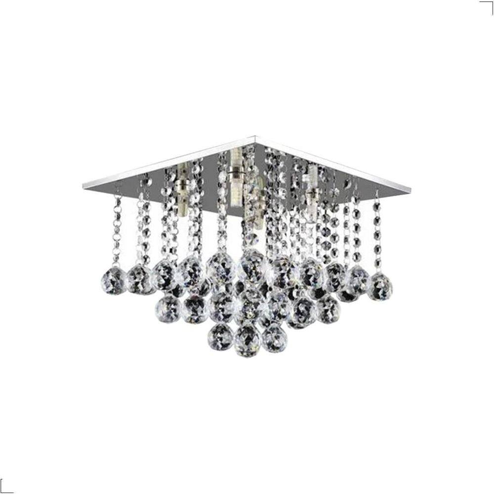 Pendente cristal luxuoso - base quadrada - 5 soquetes g9