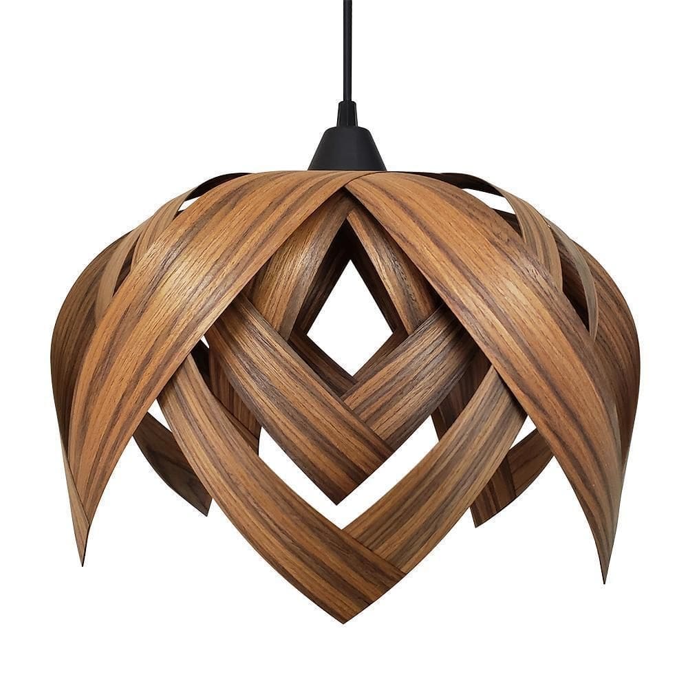 Luminária Pendente Flor De Lótus Cor Pau Ferro Bivolt E27