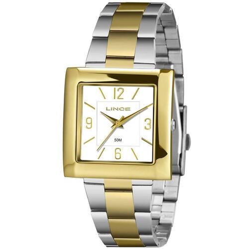 imagem-Relógio Feminino Lince Quadrado Bicolor Aço LQT4767L34 B2Sk
