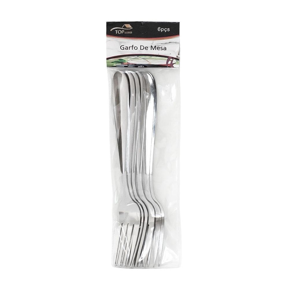 Jogo 6 garfos para mesa de aço inox