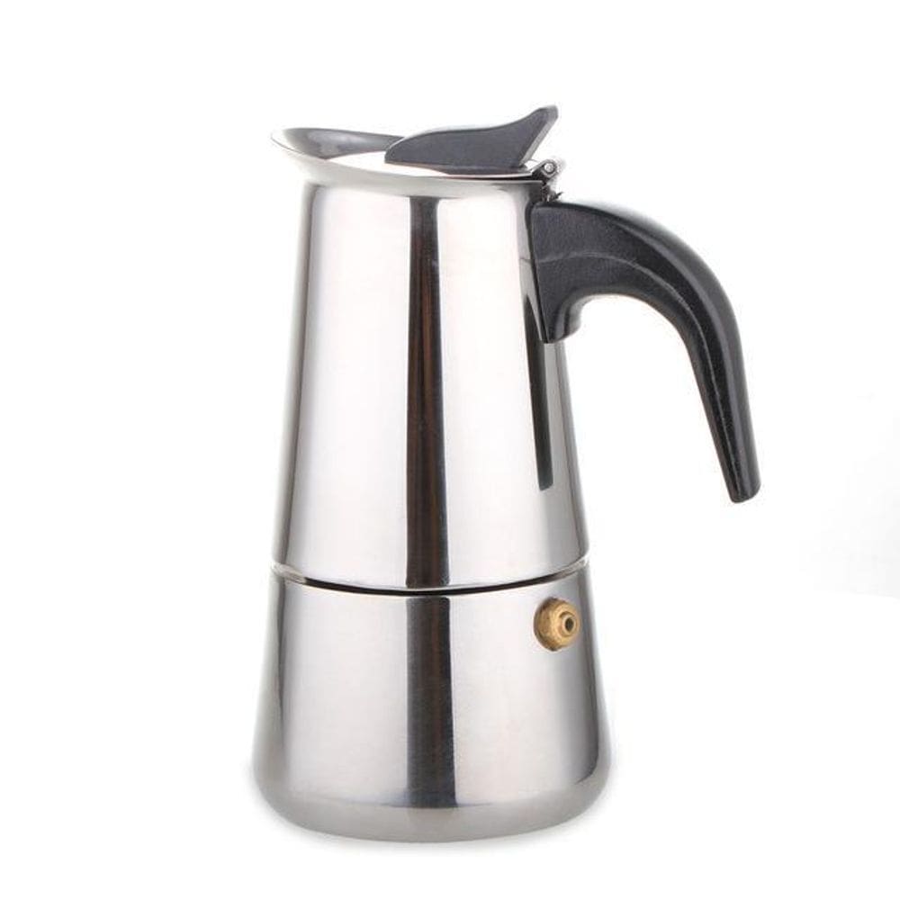 Cafeteira expresso italiana para 6 xícaras aço inox baquelite cabo