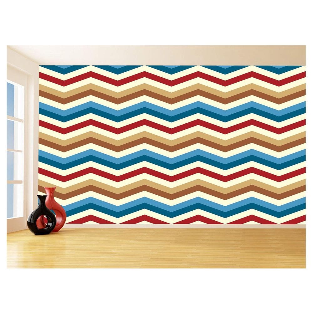 Papel De Parede 3D Sala Chevron Zig Zag Listras 3,5M Zig73