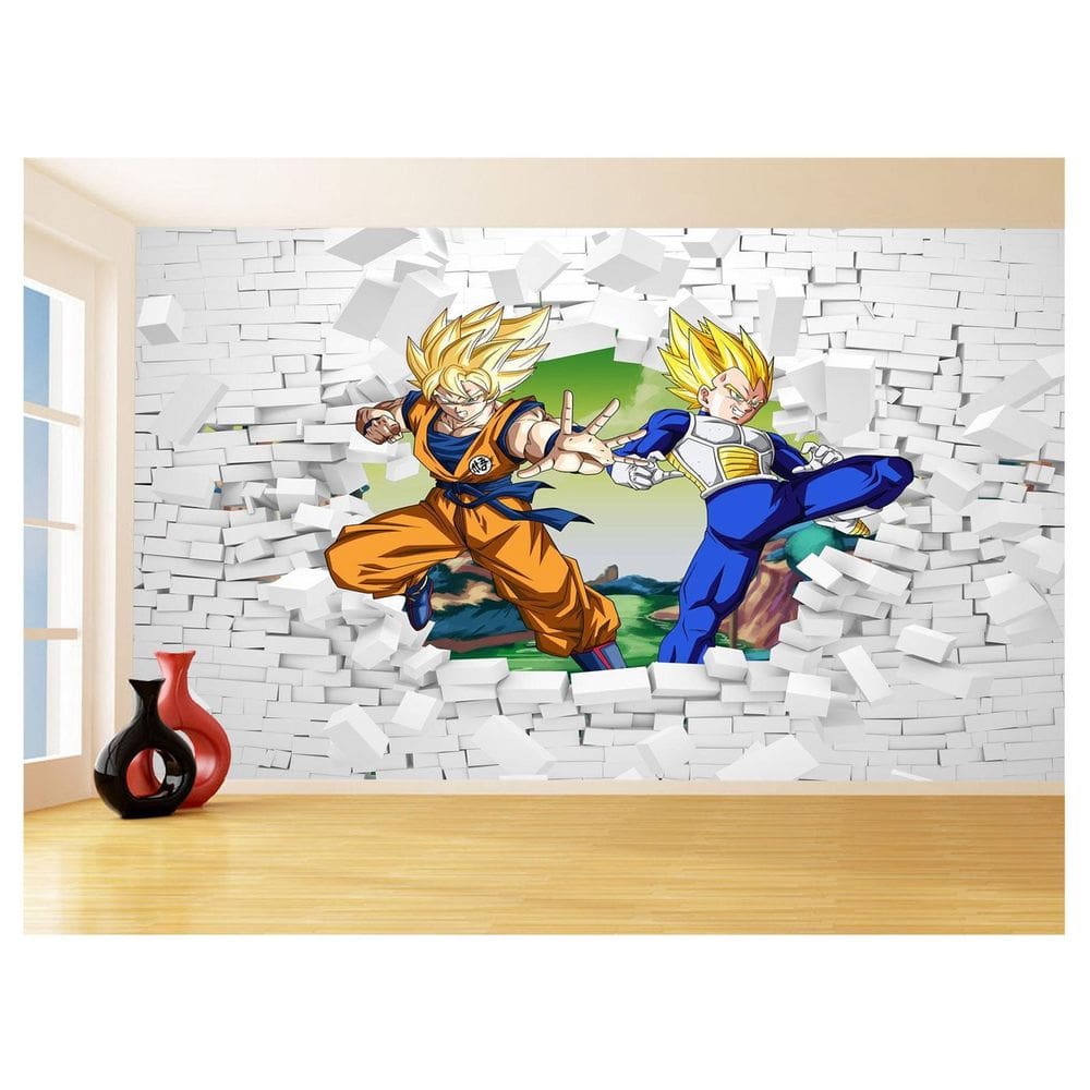 Papel De Parede 3D Dragon Ball Goku Vegeta Anime 3,5M Dbz44