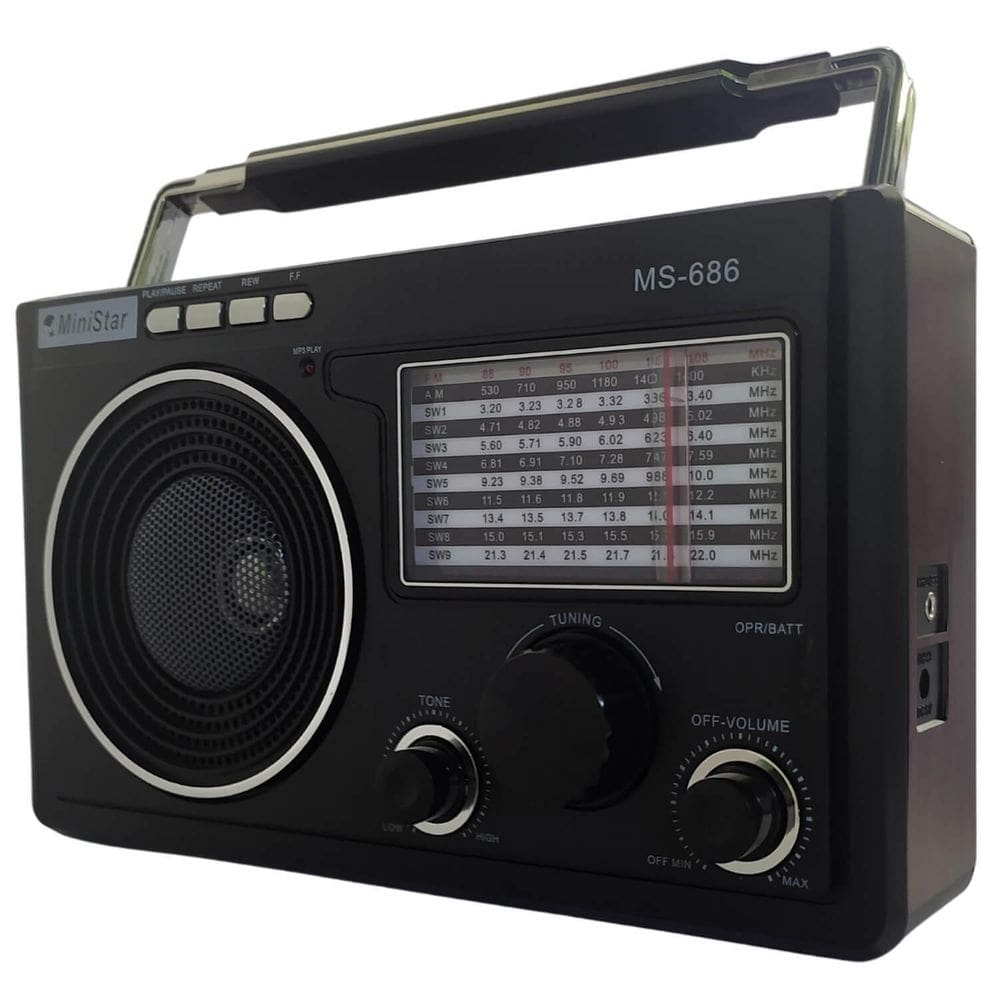 Rádio bluetooth retrô portátil potente recarregável am fm