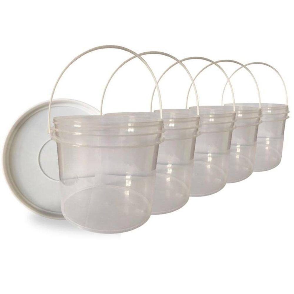 Balde iogurte transparente 2.2l 5 pçs