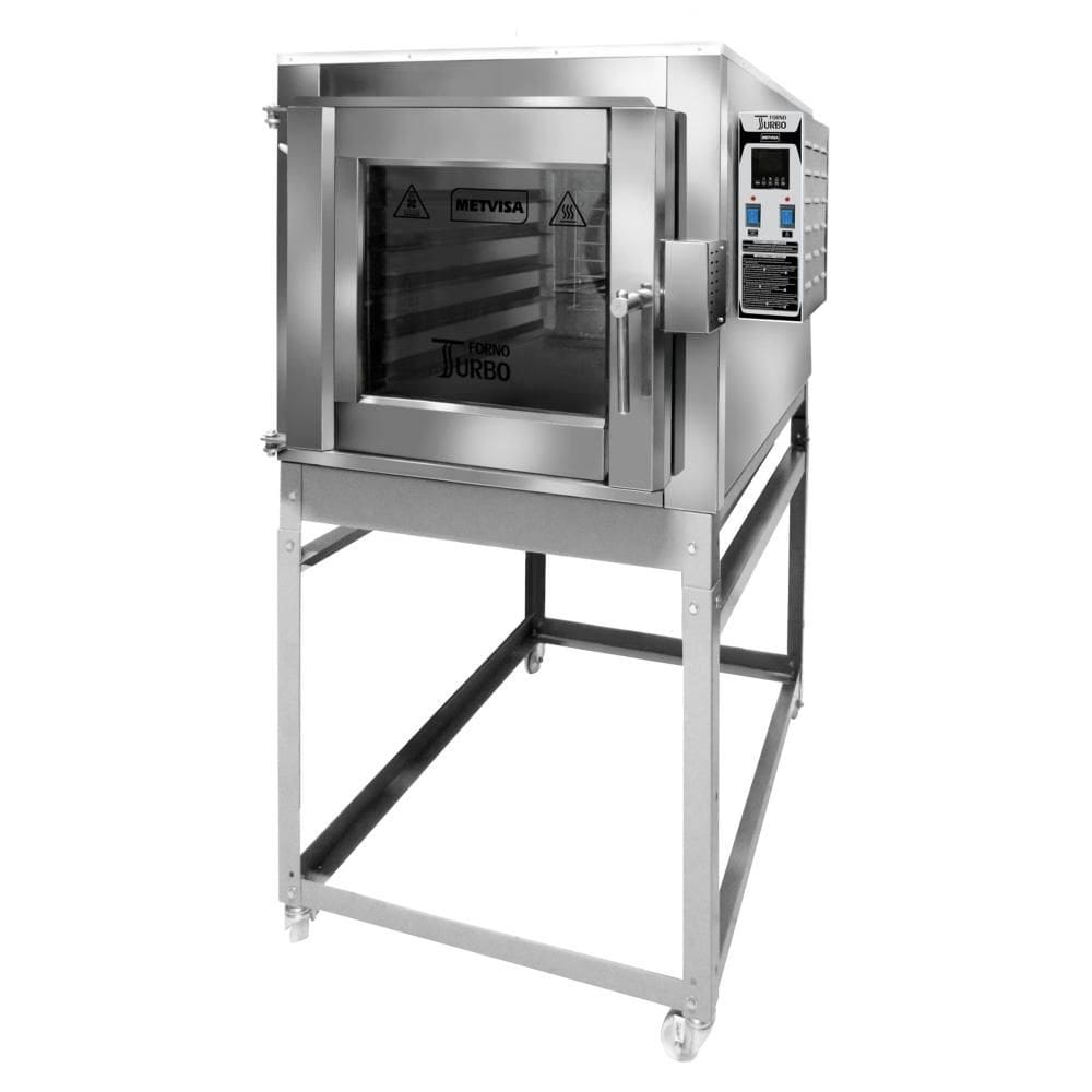 Forno Turbo Elétrico Metvisa Total Inox 5 Esteiras 150 Litros 9000W Trifásico 220V FTE150T220T60
