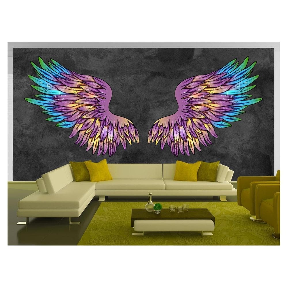 Papel De Parede 3D Arte Asas Selfie Insta Cores 3,5M Tra405