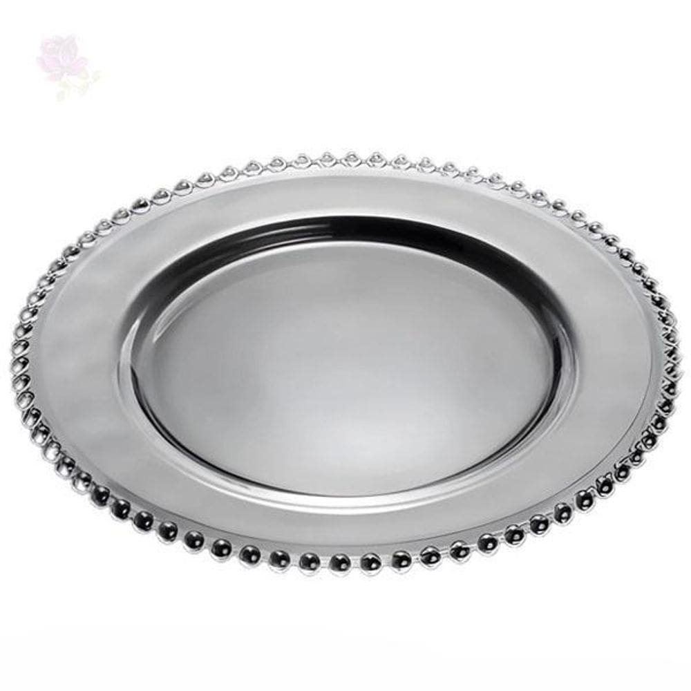 Sousplat cristal perola de mesa redondo apoio 30cm