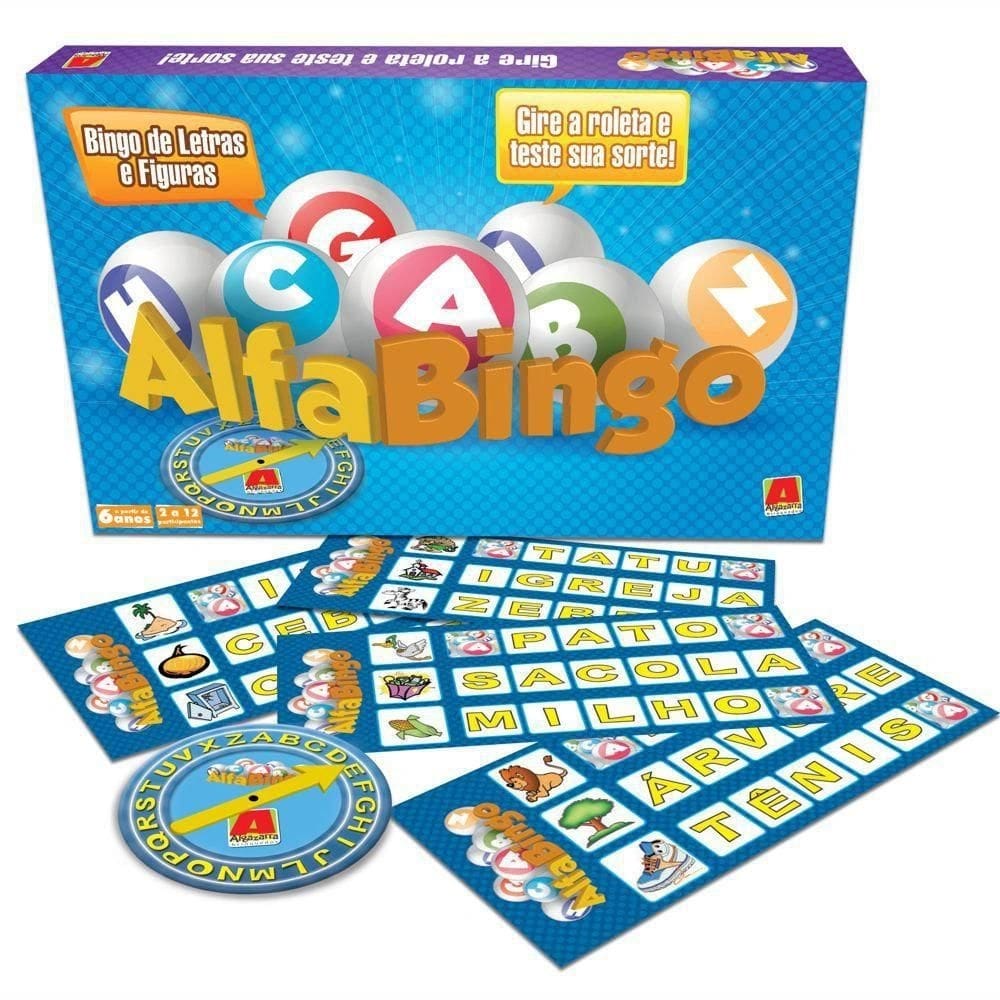 Novo jogo alfabingo bingo de letras e figuras - algazarra
