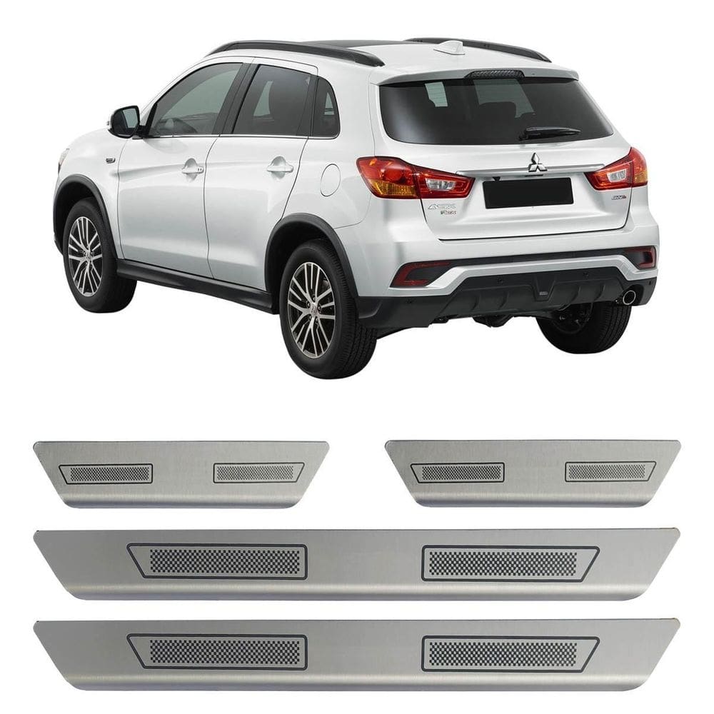 Kit soleira de porta aço inox escovado mitsubishi asx todos
