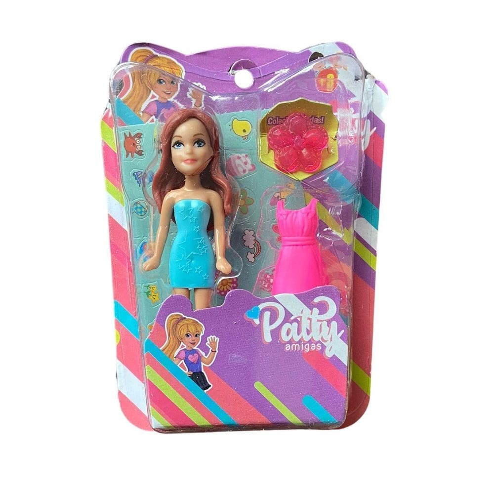 Brinquedo boneca pequena fashion com acessórios e anel